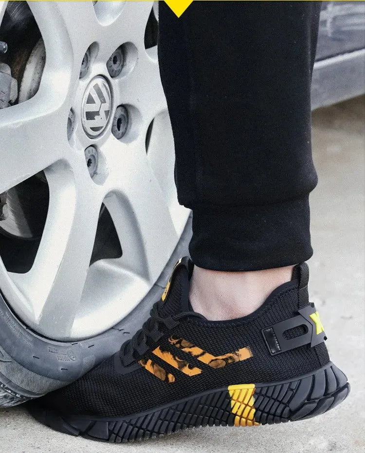 Work Sneakers Men Safety Shoes Construction Steel Toe Work Shoes Safety Boots Men Shoes Anti-Puncture Working Summer Kevlar