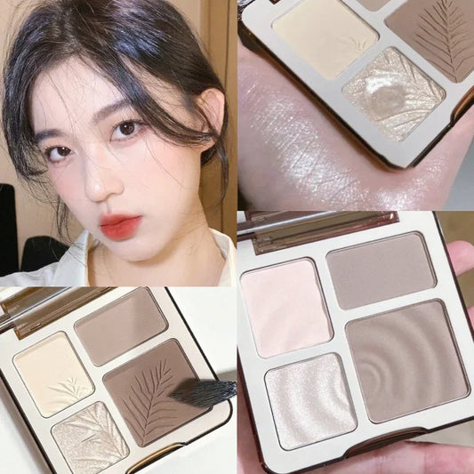 1PC Highlight Powder Trimming Plate Natural Waterproof Sweatproof Hairline Contour Bronzer Powder Palette Women Facial Cosmetic