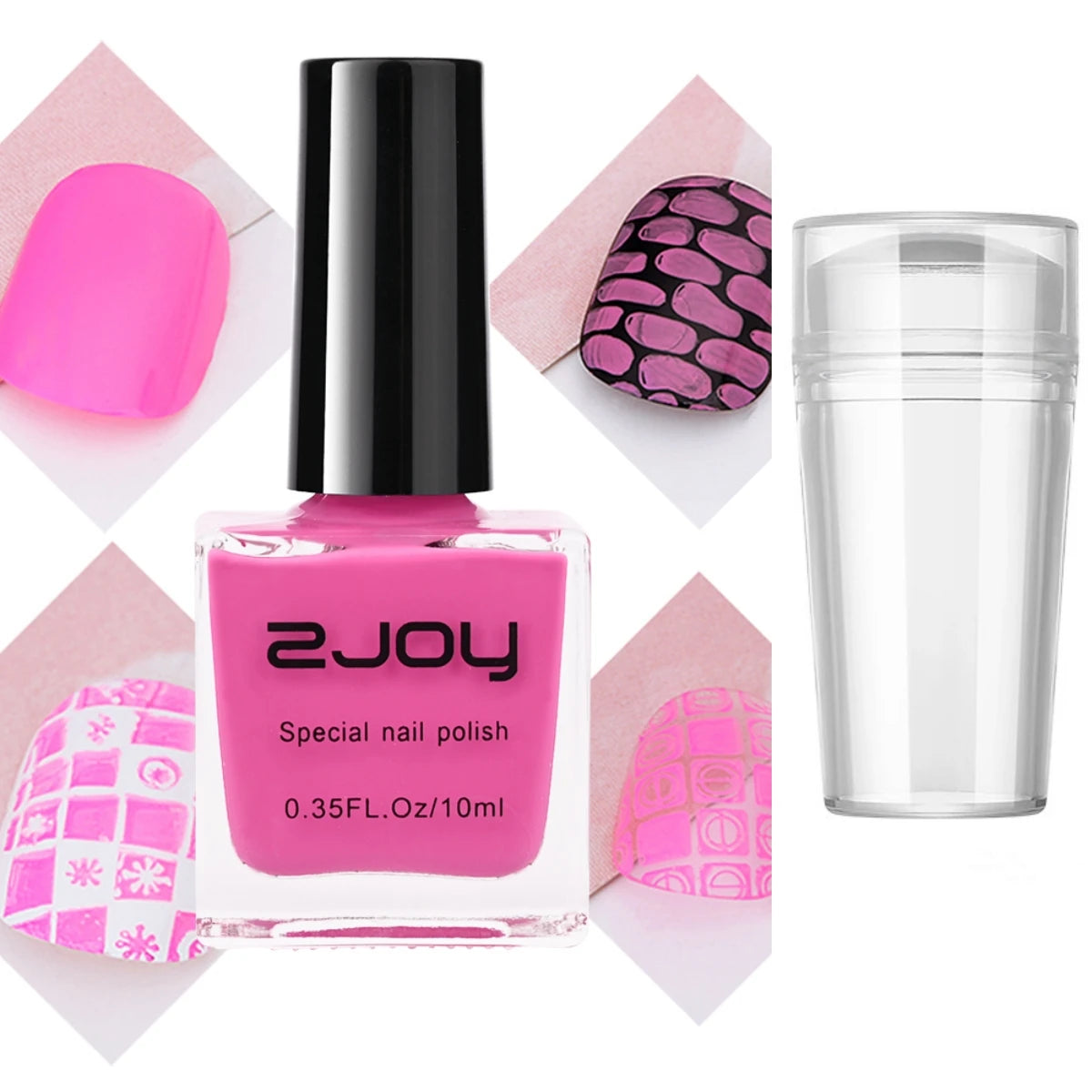 2pcs Nail Stamping Polish & Jelly Silicone Nail Stamper Scraper Nail Art Printing Varnish DIY Design Manicure Stamping Tools Set