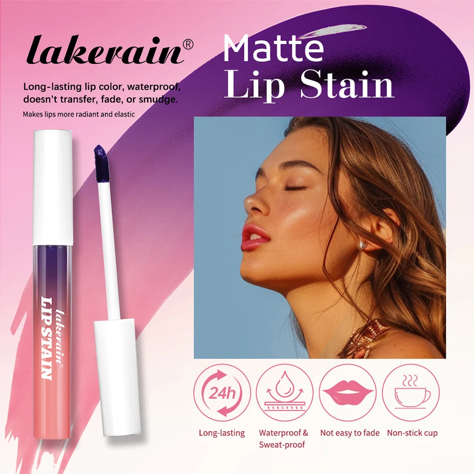 Long Lasting Waterproof Peel Off Lip Stain Lip Tint Transfer Proof Non-stick Cup Matte Reveal Lip Stain Cosmetics for Women