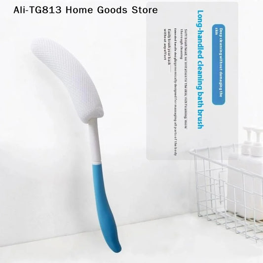 [TG813]1 Pcs Bath Soft Back Scrubber Brush Bath Shower Scrubbing Mesh Brush With Handle Exfoliating Scrub Massager Bath Supplies