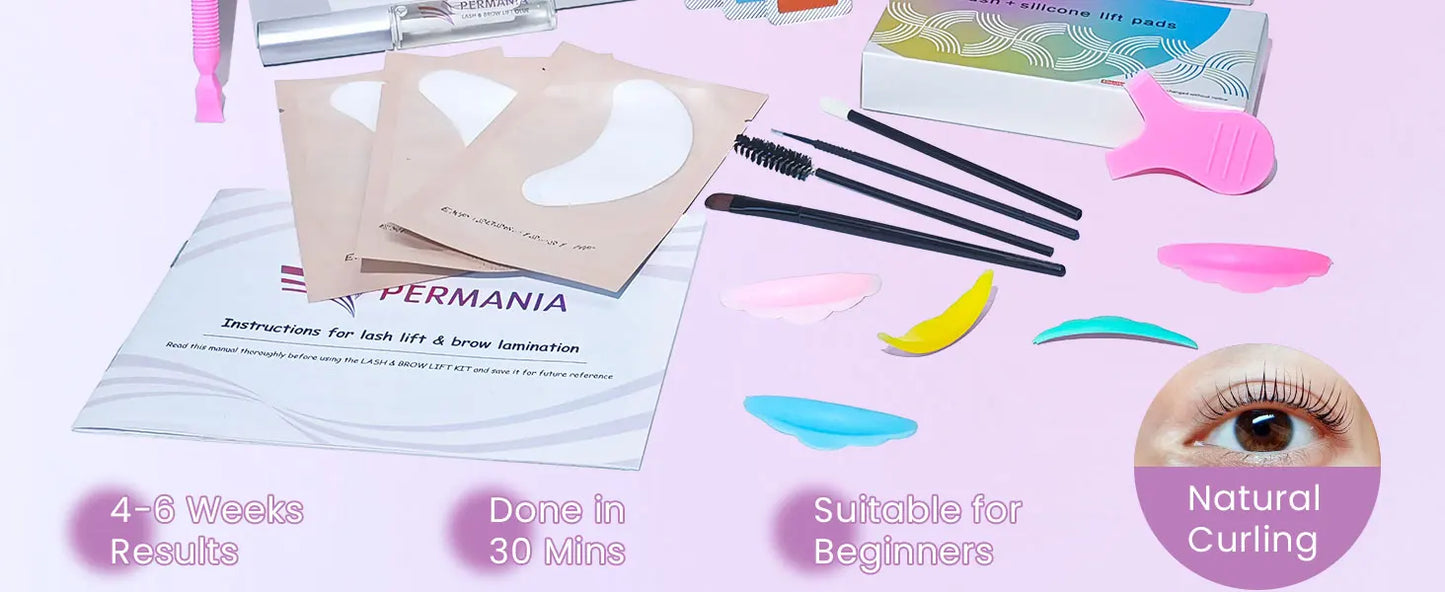 PERMANIA Long Lasting 5-8 Minutes Quick Lash Lifting Eyelash Perm Lash Lift Kit Curling Lashes Eyelash Enhancer Eye Makeup Tool