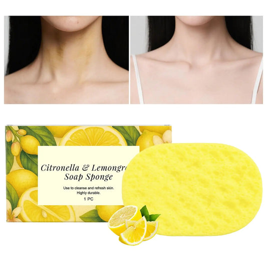 Lemongrass Lemon Bath Sponge Exfoliating Remove Oil Control Daily Body Cleansing Refreshing Brightening Skin Shower Use