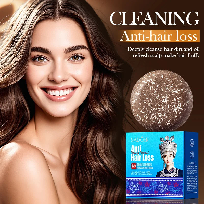 Oriental Hmong Traditional Anti-Hair Loss And Dandruff Solid Shampoo Soap - Deep Cleansing And Nourishing Shampoo Soap Bar
