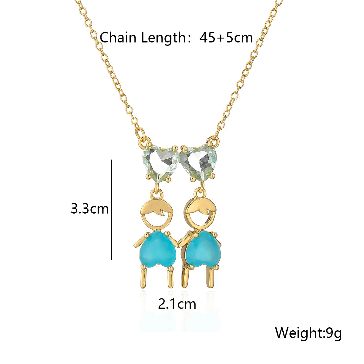 INS Design Girl/Boy Pendant Necklace For Women Girls,Stainless Steel Chain Cubic Zirconia Accessories Party Daily Jewelry