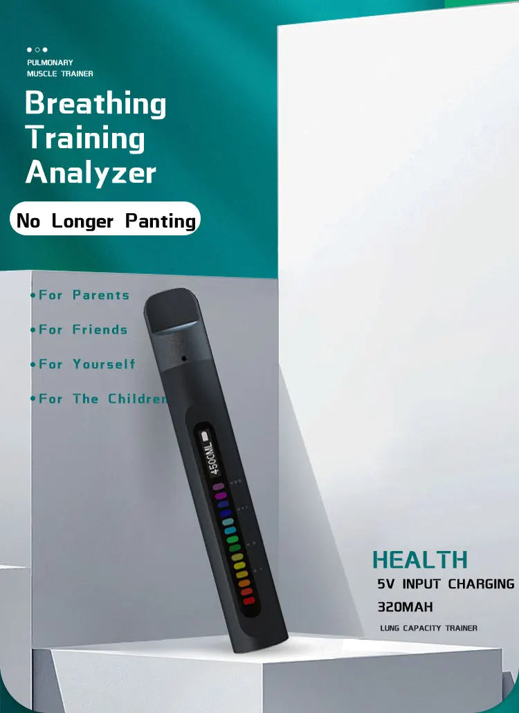 Breathing Training Device, Respiratory Muscle Training for Better Breathe, Guided Smart Breathing Exercise Assistant