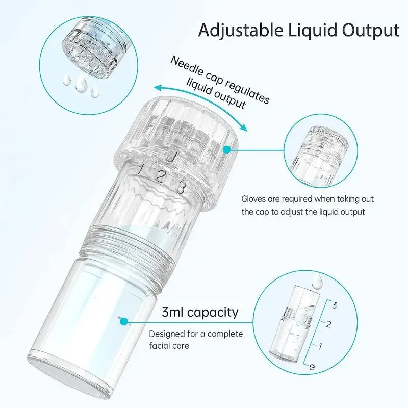 20Pcs 0.25mm Needles Cartridges 3ml Solution Bottle Adjustable Liquid Output Replacement Needle For Dr Pen H3/H5