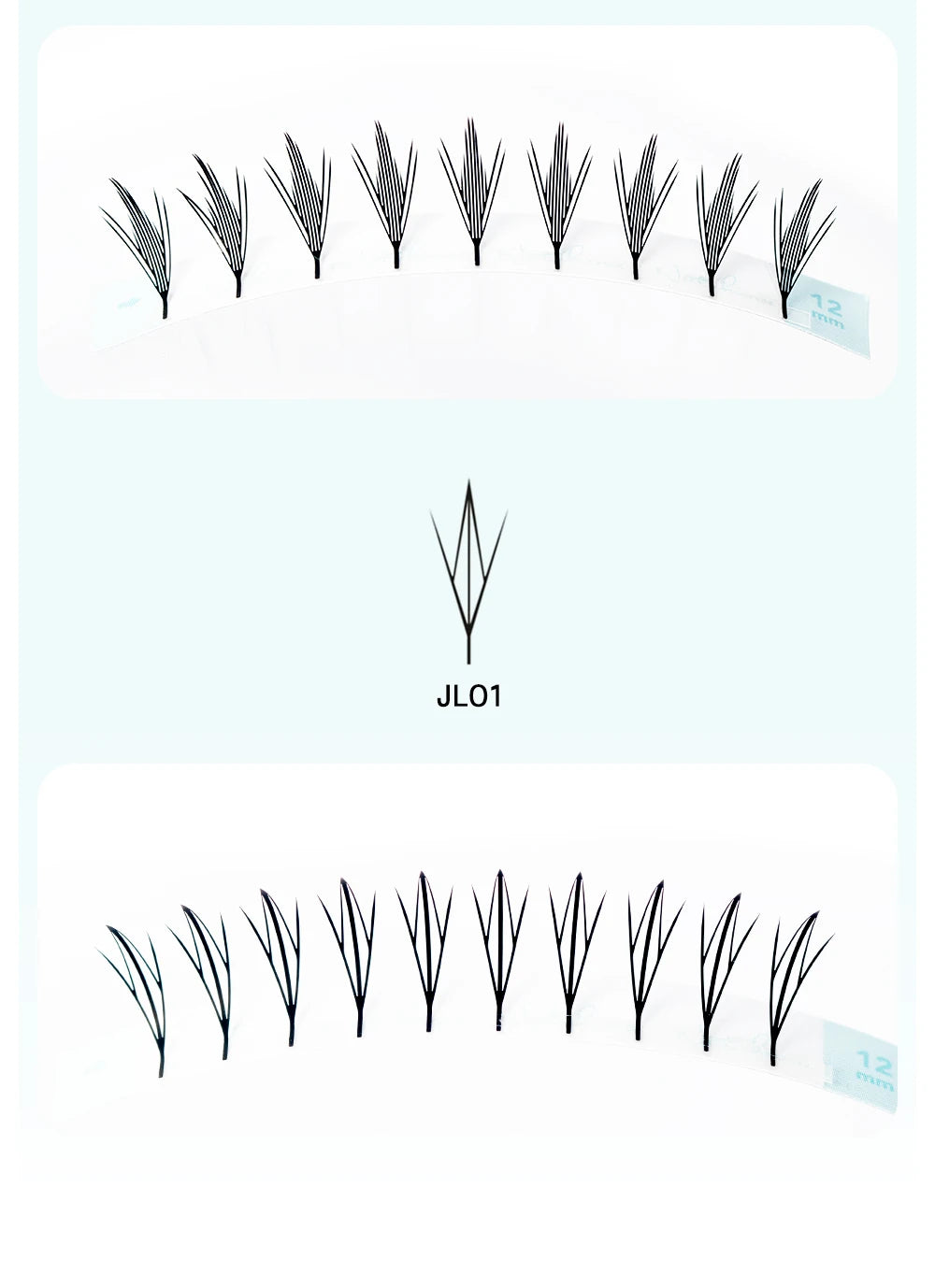 NATUHANA Narrow Spiky Premade Fans Fairy Wings Eyelash Extensions Anime Manga Style Soft Wispy Volume Lashes DIY Salon