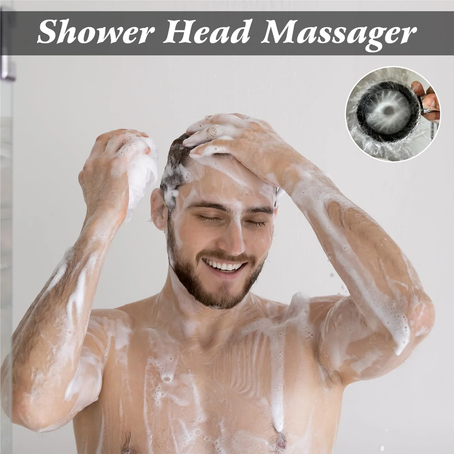 Men's Shower Head,Men's Cleaning Shower Head, Handheld Coarse Hole Design,Long-Lasting & Wear-Resistant, Durable&Easy to Install
