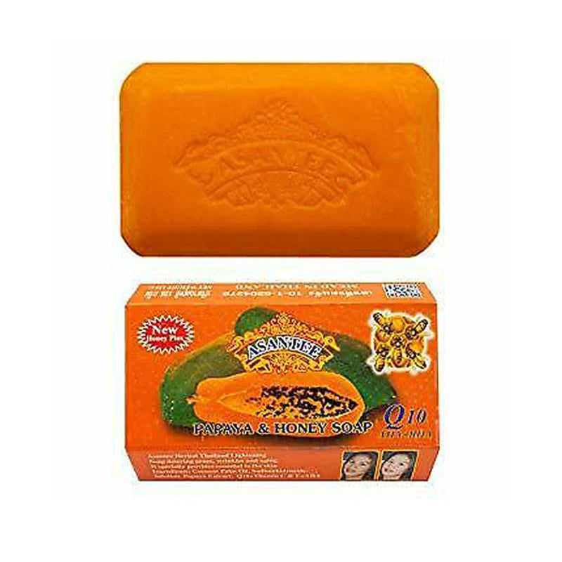 2 Pack Thailand ASANTEE Papaya Honey Herb Soap Whitening Handmade Soap Lightening Skin Moisturizing Cleansing Anti-aging