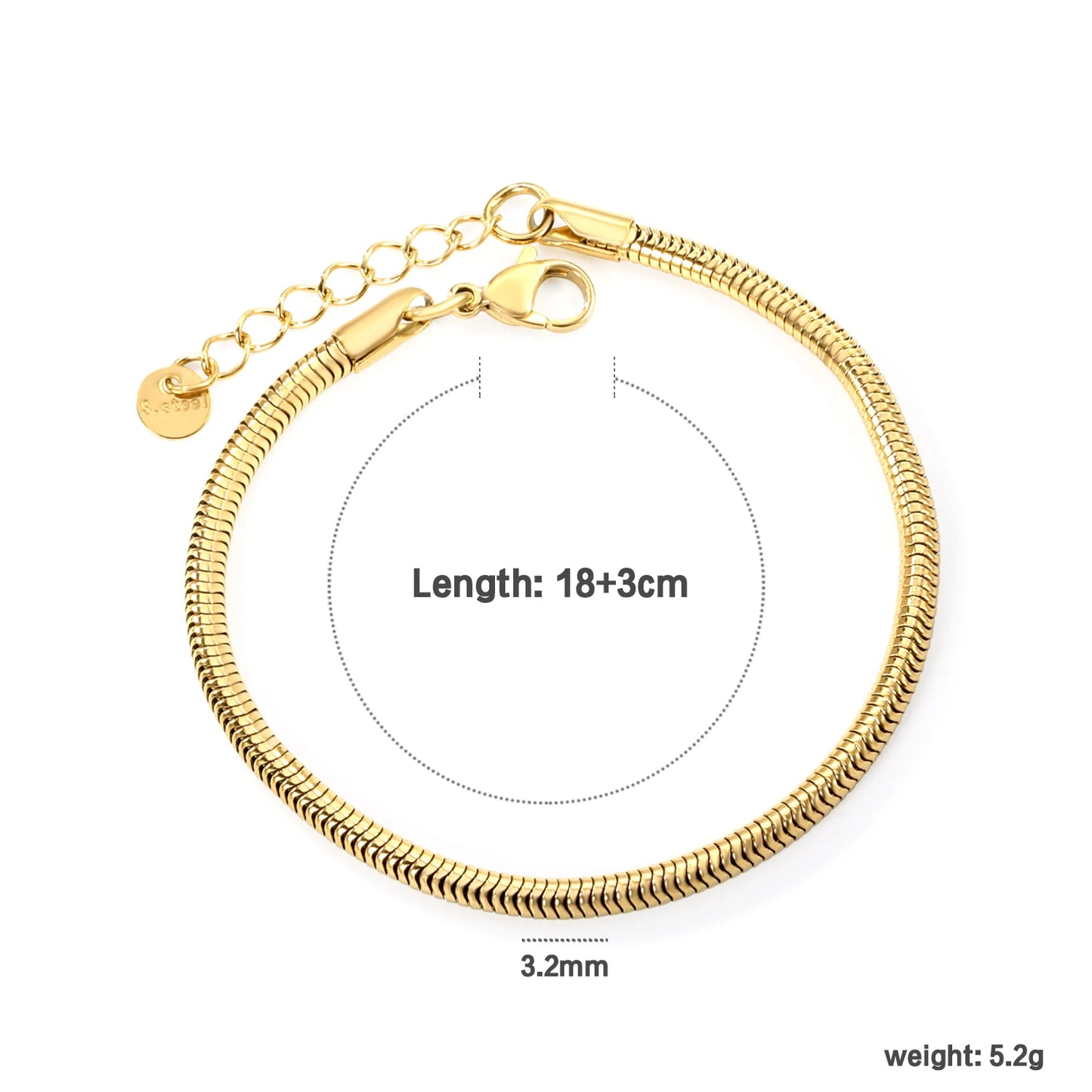 LUXUSTEEL 2-8mm Women‘s Stainless Steel Chain Bracelet Geometric Charm Chain Metal Female Bracelet Fashion Jewelry Party Gifts