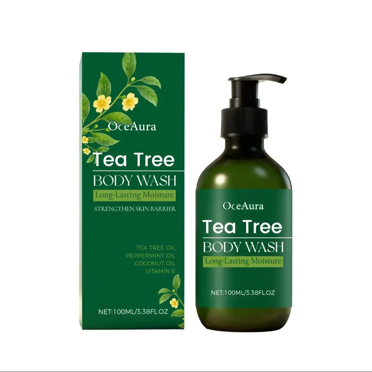 Brightening Body Wash Tea Tree Oil Clean Body Odor Remover Moisturizing Skin Barrier Repair Strengthening Shower Gel Body Wash