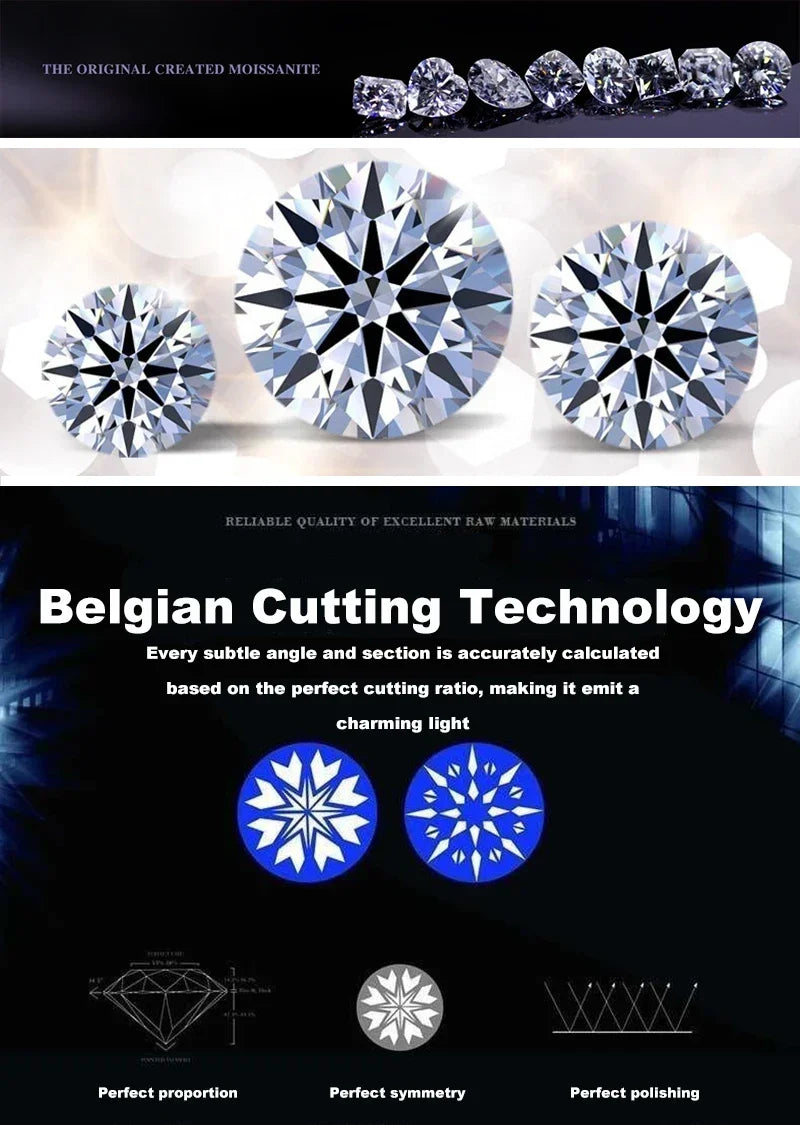 6.5MM 1CT D Color Moissanite Ring S925 Sterling Silver super Sparkling Ring Woman Man Daily Wear Engagement Wedding Rings Gift