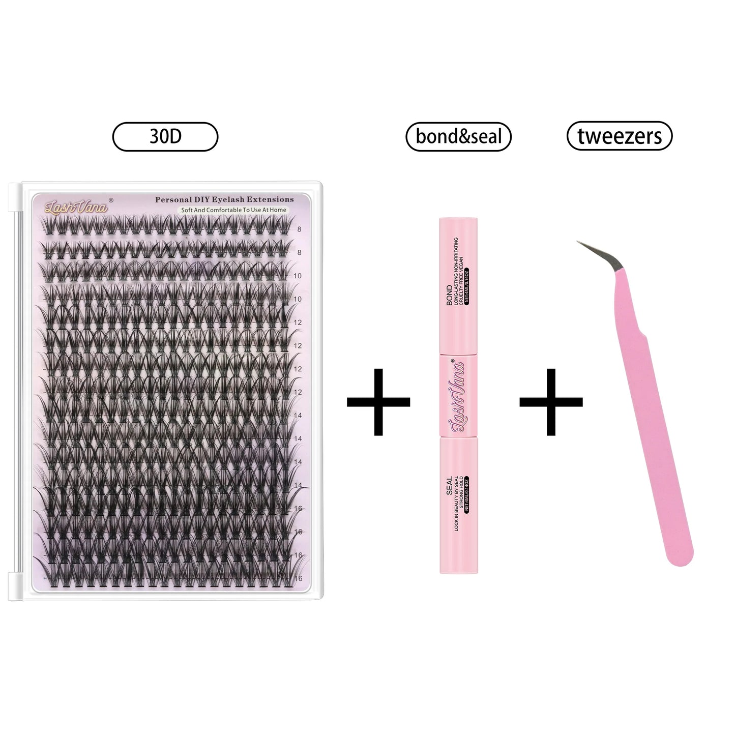 320pcs DIY Lash Extension Super Volume Cluster Count Lash Clusters Individual with Bond and Seal & Remover  Tweezers Makeup Tool