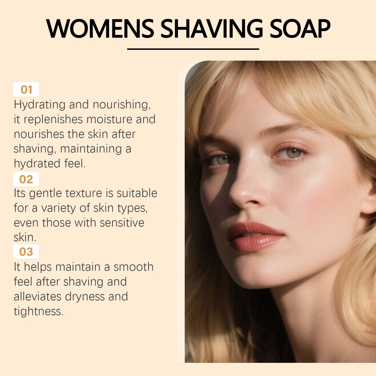 OceAura Shaving Soap for Women Hair Removal Ingrown Hair Treatment Smooth Natural Organic Citrus Vanilla Honey Shave Butter 60g
