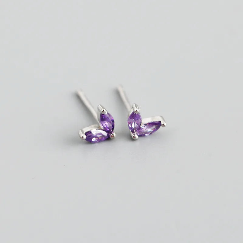INZATT Real 925 Sterling Silver 5mm Horse Eye Zircon Mini Stud Earrings for Women Classic Fine Jewelry Ear Hole Care Accessories