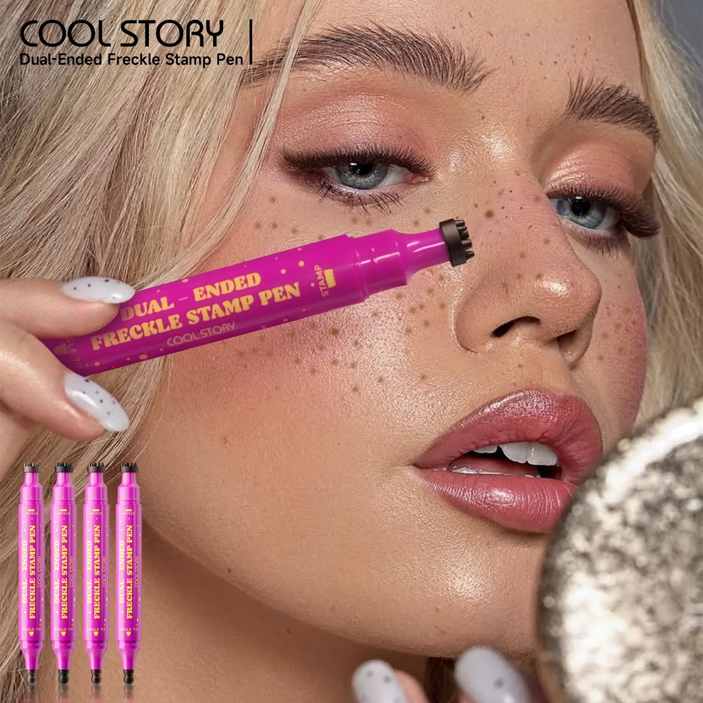 Double Eyeliner Freckles Pen All-in-One Natural Waterproof Lasting Seal Spot Pen Natural Simulation Concealer Pen Makeup Tools