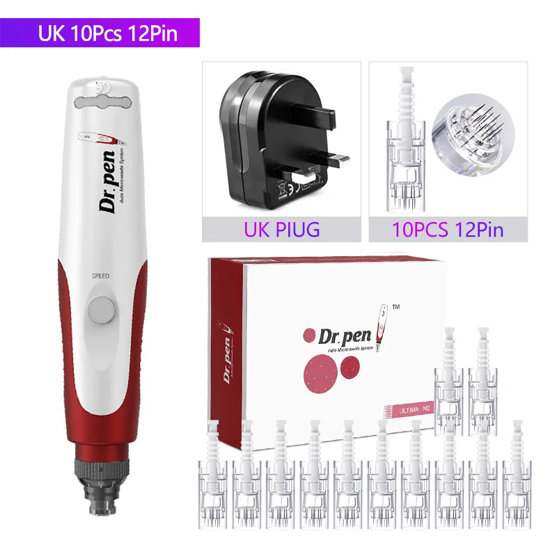 Derma Pen Ultima N2 Professional Micro Skin Pen Wireless Electric Skin Repair Tool Kit 0.25mm Needle Skin Care Device