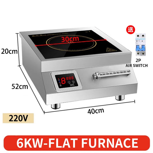 5000W/6000W High-power commercial induction cooker, Concave surface, high-power adjustment, A must-have for restaurants
