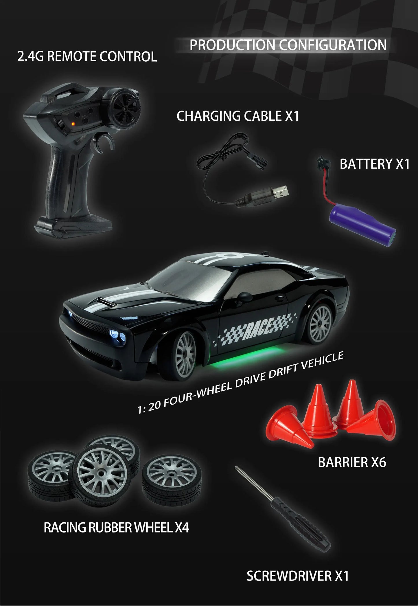 2026 New Remote Control Car, Limited Edition RC Drift GT 911, Full-Size Car, Accelerator, Four-Wheel Drive, Racing Car, Boy Toy.
