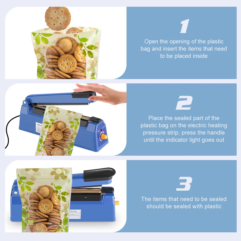280/200mm 110/220V Heat Seal Machine Household Impulse Vacuum & Power Suction Food Meat Plastic Bag Sealer Kitchen Fruit Storage