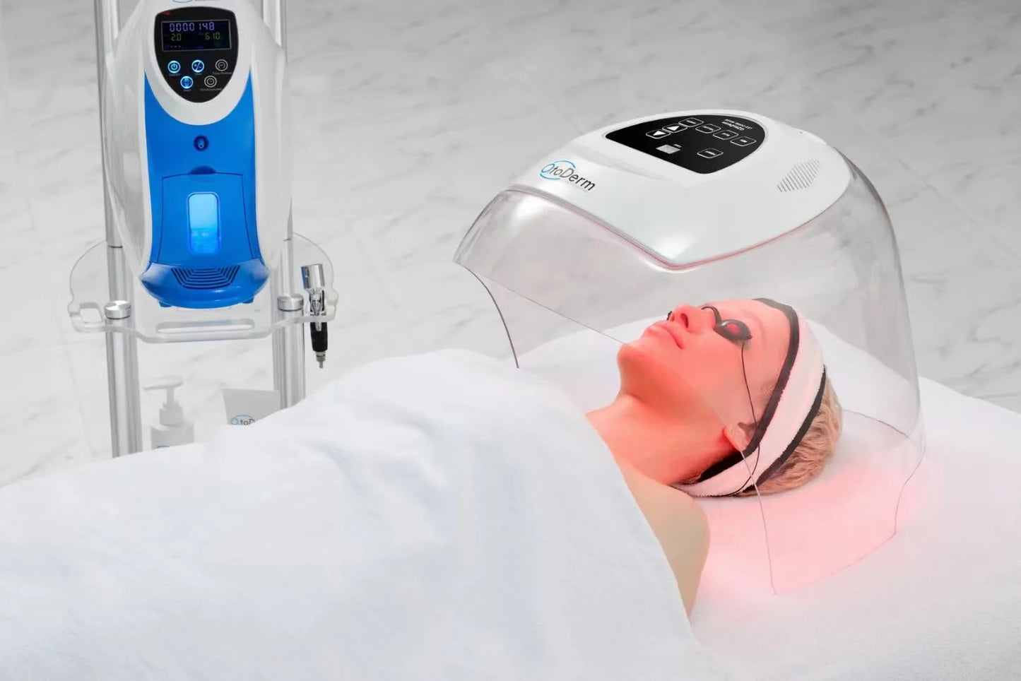 Korea O2toderm Oxygen Facial Machine Oxygen Skin Rejuvenation Spray Gun Anti Aging Oxygen LED Dome Therapy Beauty Machine