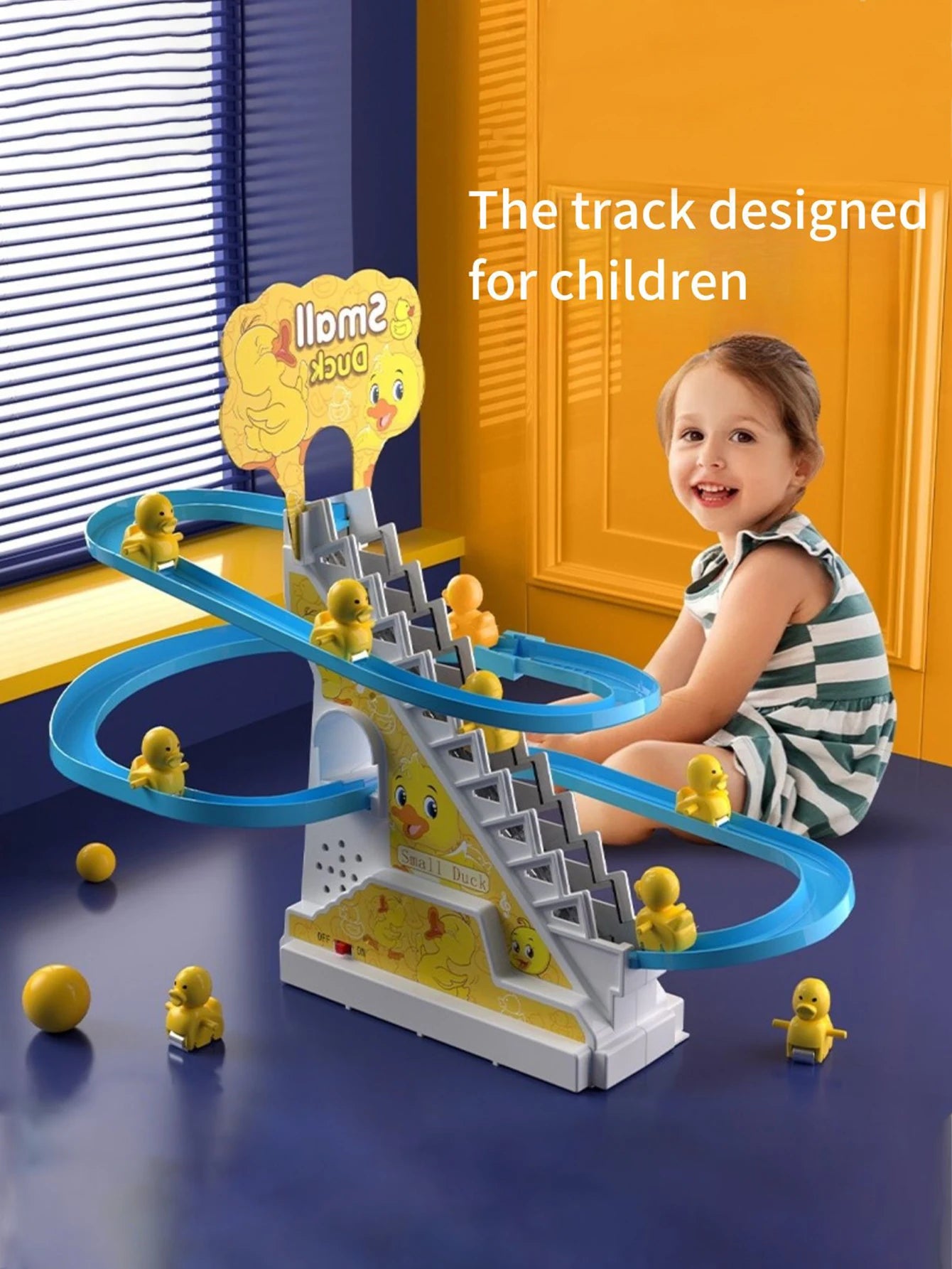 Ducklings Climbing Baby Toys Electric Duck Track Slide Toys Boys Girls Electric Stairs Toy  Musical Slide Toys for Children Kids