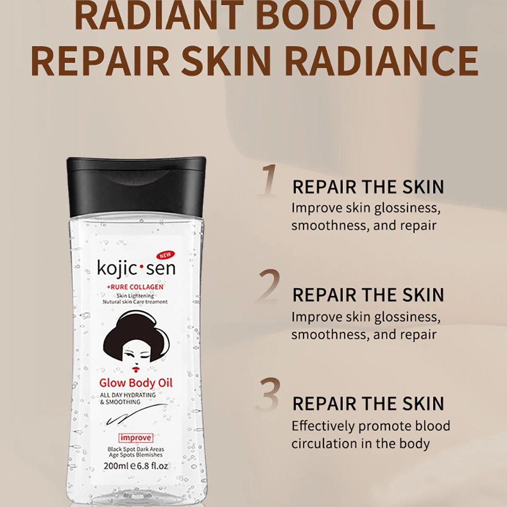 Kojic Acid Body Massage Essential Oil Nourishes Skin Foreign Trade Full Body SPA Cocoa Butter Scraping Moisturizing Body Gel Oil