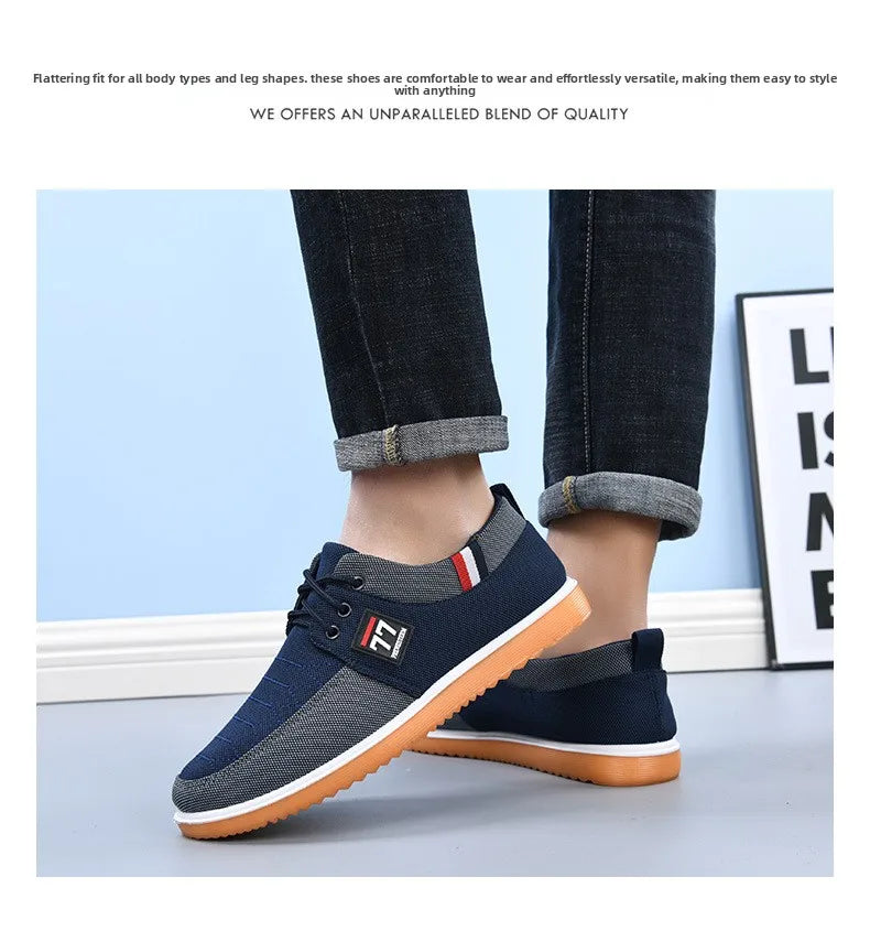 Beijing Old Man Canvas Shoes Unisex Casual Workwear Breathable Lightweight Wear-resistant Slip-On round Toe Flat Heel Shoes