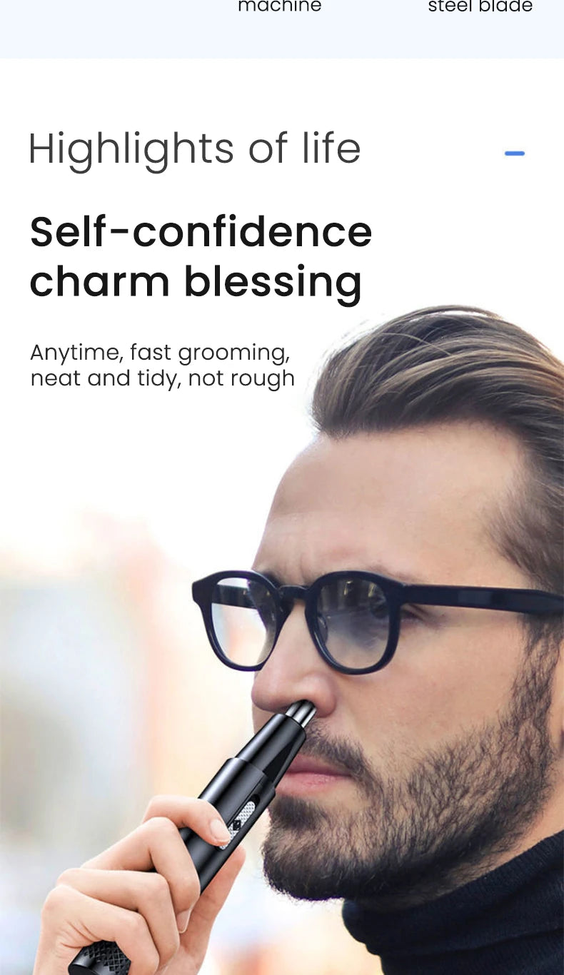 Electric Nose Hair Trimmer Machine Men Nose Hair Shaver Clipper Shaving Cutter Tool Portable Automatic Nose and Ear Trimmer
