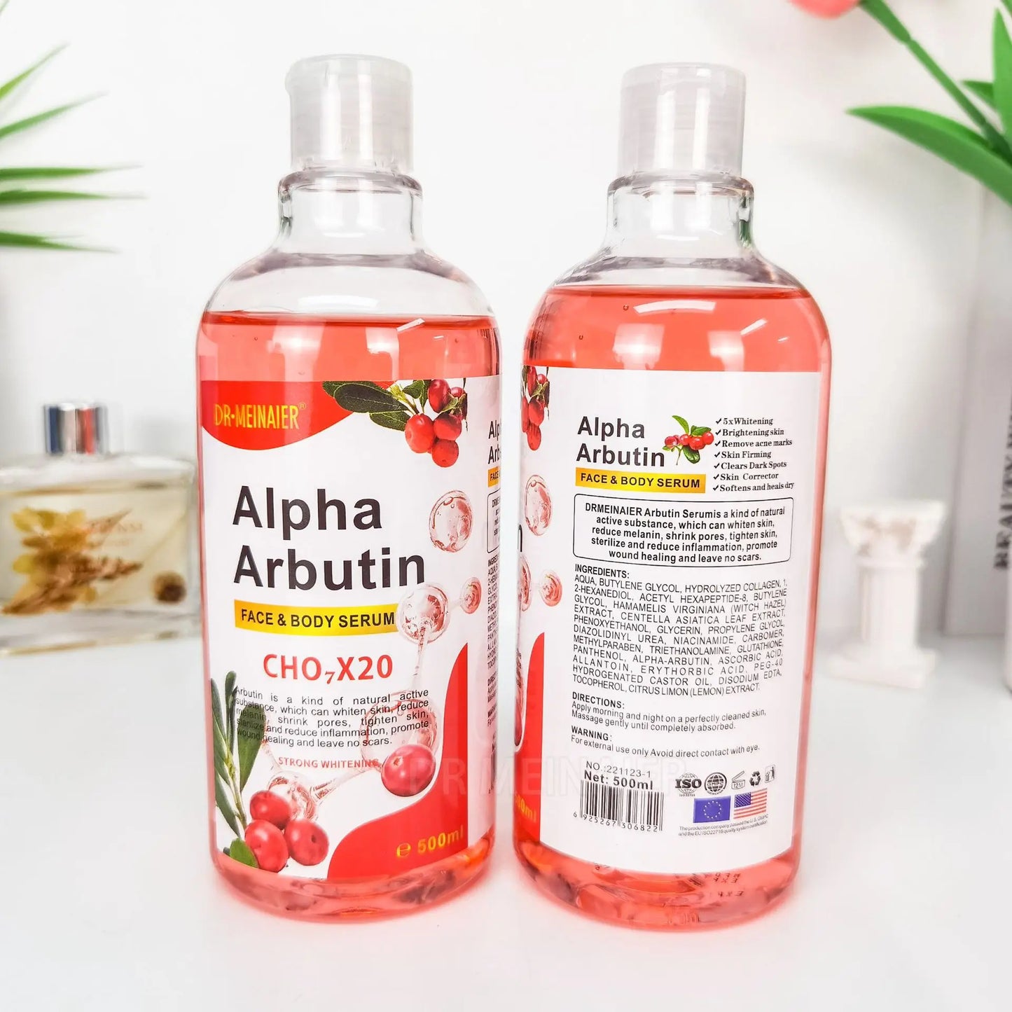 500ML Vitamin C AHA HYALURONIC& NICOTINAMIDE Face Serum Spots Eraser Corrector Whitening Moisturizing Lightening Body Cream