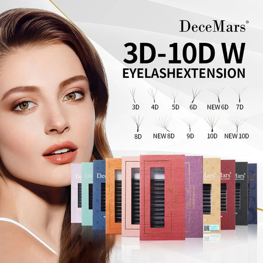 DeceMars 3DW/4DW/5DW/6DW/NEW 6DW/7DW/8DW/NEW 8DW/9DW/10DW/NEW 10DW Eyelash Extension for Makeup