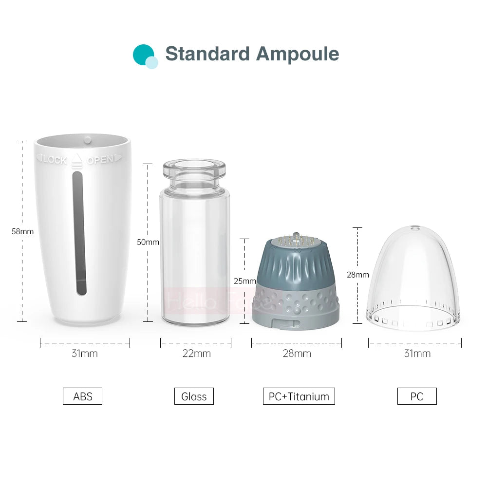 Hello Face Derma Stamp Titanium Microneedle Bio Needle H24 Hydra Needle Efficient Adjustable Needle 0.25 mm needle length
