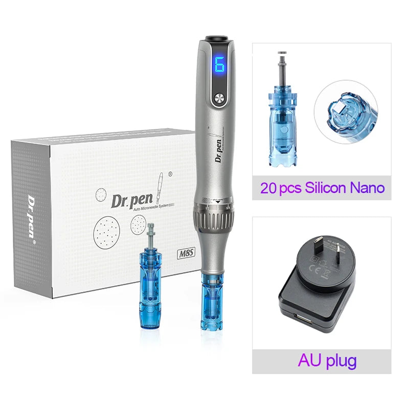 Authentic Dr pen Ultima M8S With 22 pcs Needle Pin Microneedling Pen Wireless Derma Pen Beauty Machine needle length 0.25 mm