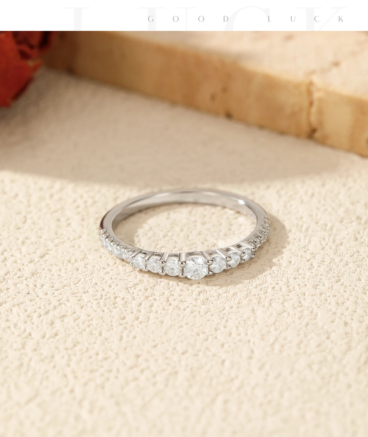 MODIAN Fashion Stacking Slim Rings 925 Sterling Silver Sparkling Round Moissanite Rings For Women Fine Jewelry