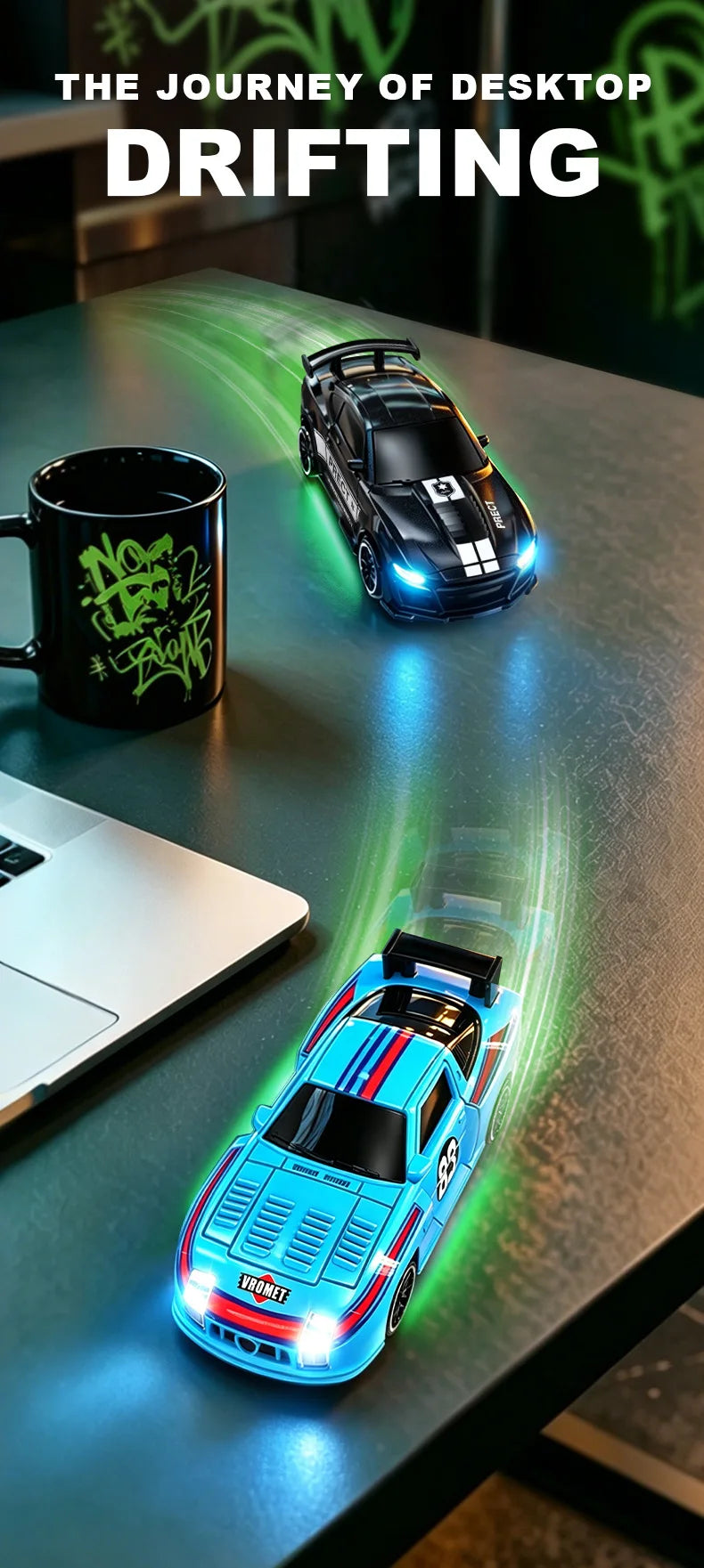 New 1/64 Mini Drift Car With Led Light Desktop Series Remote Control 4wd Racing Micro Card Van Gtr Boy Toy Gift