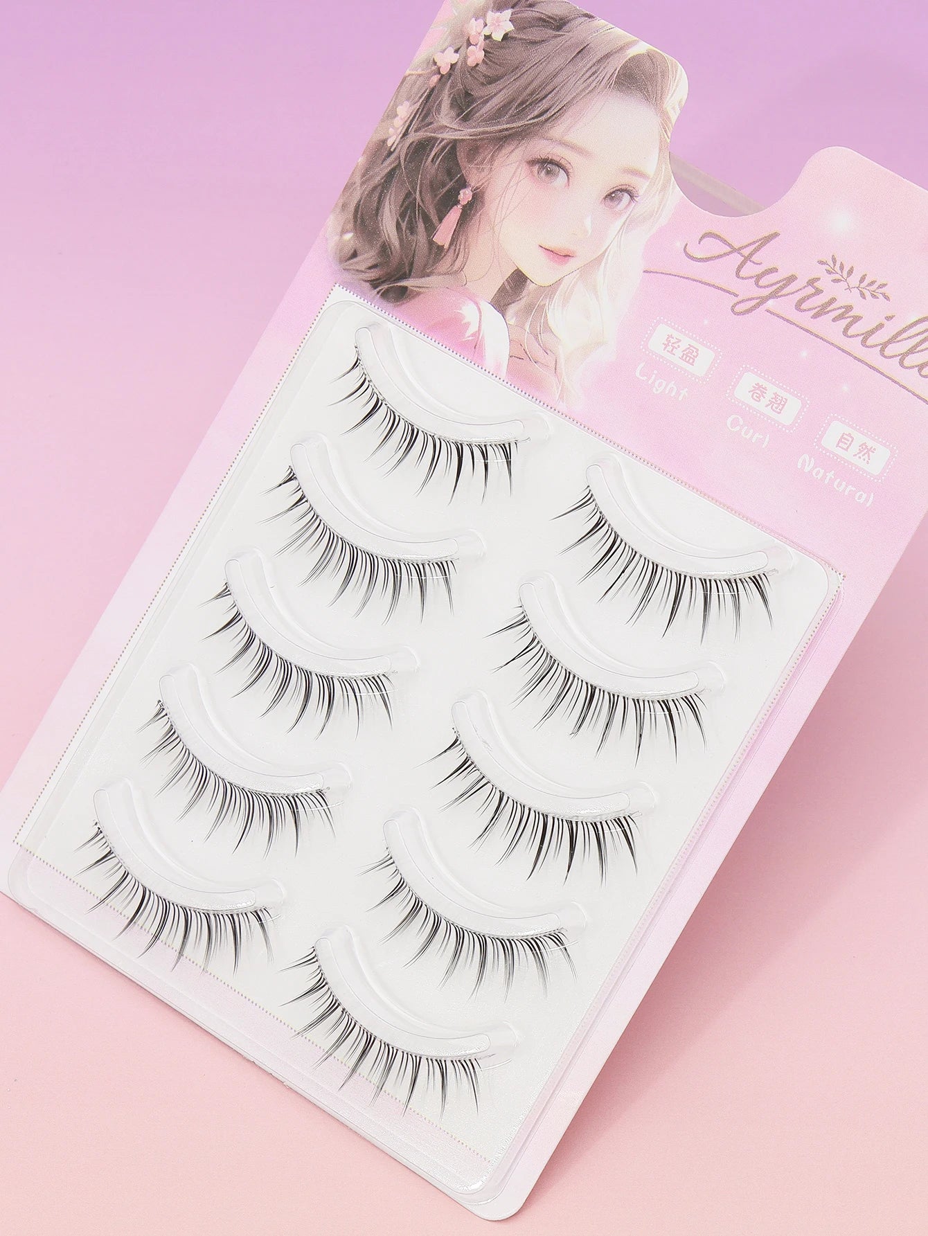 5 Pairs natural Lashes Faux Mink Eyelashes Winged End Eye Elongated Eyelashes Natural long full false lashes Makeup