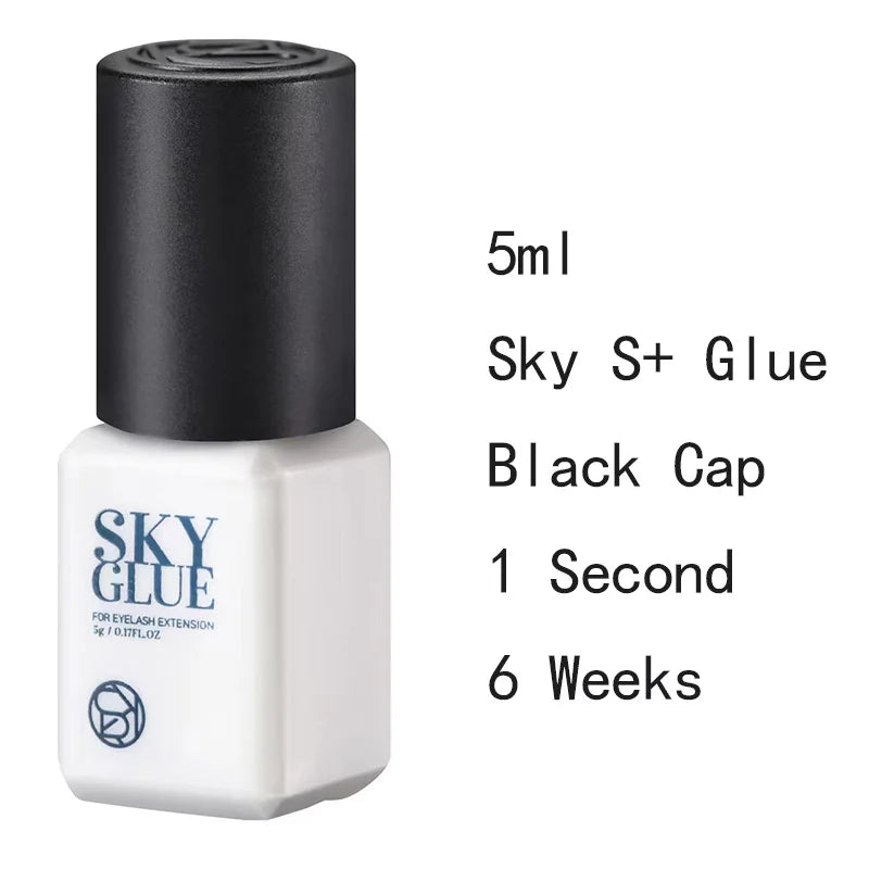 1 Bottle SKY S+ Glue for Eyelash Extensions 5ml Korea SKY Red Blue Black Cap Cola 0.5s Fast Drying Lash Glue Original Supplies