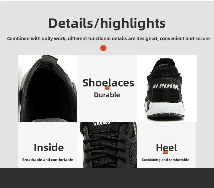 Lightweight Safety Shoes Men Women Work Shoes Steel Toe Cap Working Boots Sneakers Man Women Breathable Shoes Tactical Boots