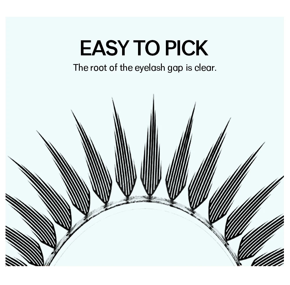 NATUHANA Narrow Spiky Premade Fans Fairy Wings Eyelash Extensions Anime Manga Style Soft Wispy Volume Lashes DIY Salon