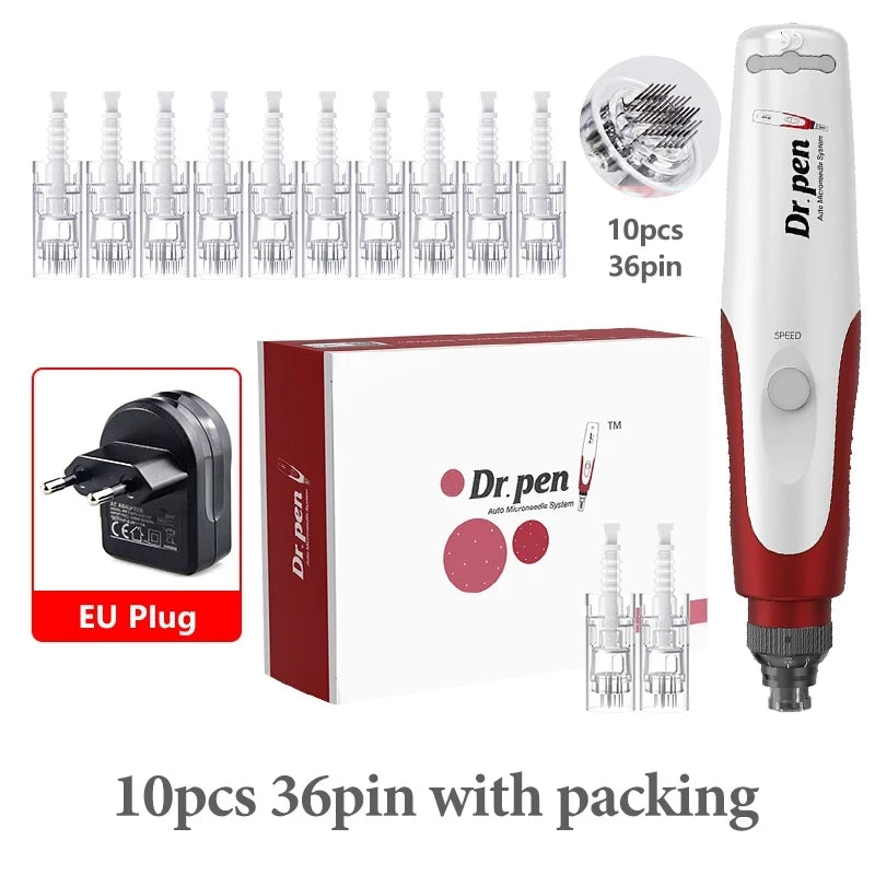 Dr.pen Ultima N2 with 12pcs Cartridge Nano Skin Care Kit 0.25mm Needle Derma Pen Micro Skin Rejuvenation Machine