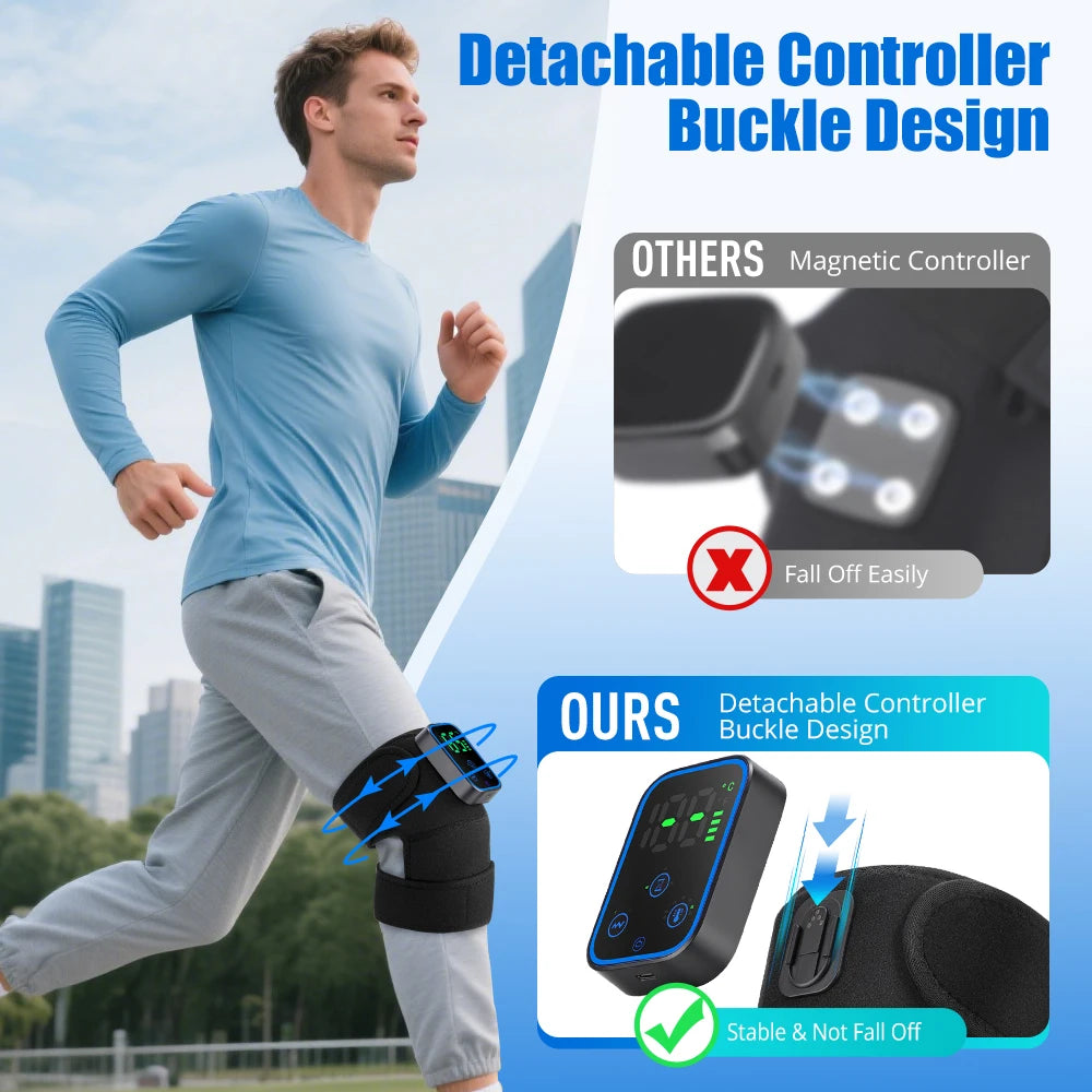 Electric Knee Heating Massager Brace Large Area Wrap Knee Support Strap Hot Compress Braces Pads Knee Sports Massage Protector