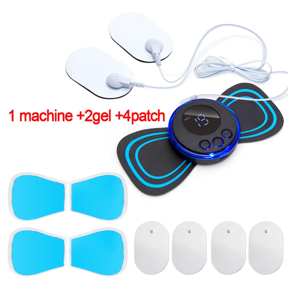 Neck Massager Lcd Display EMS Electric Cervical Massage Patch Low Frequency Pulse Muscle Stimulator Pads Pain Relief Relaxation