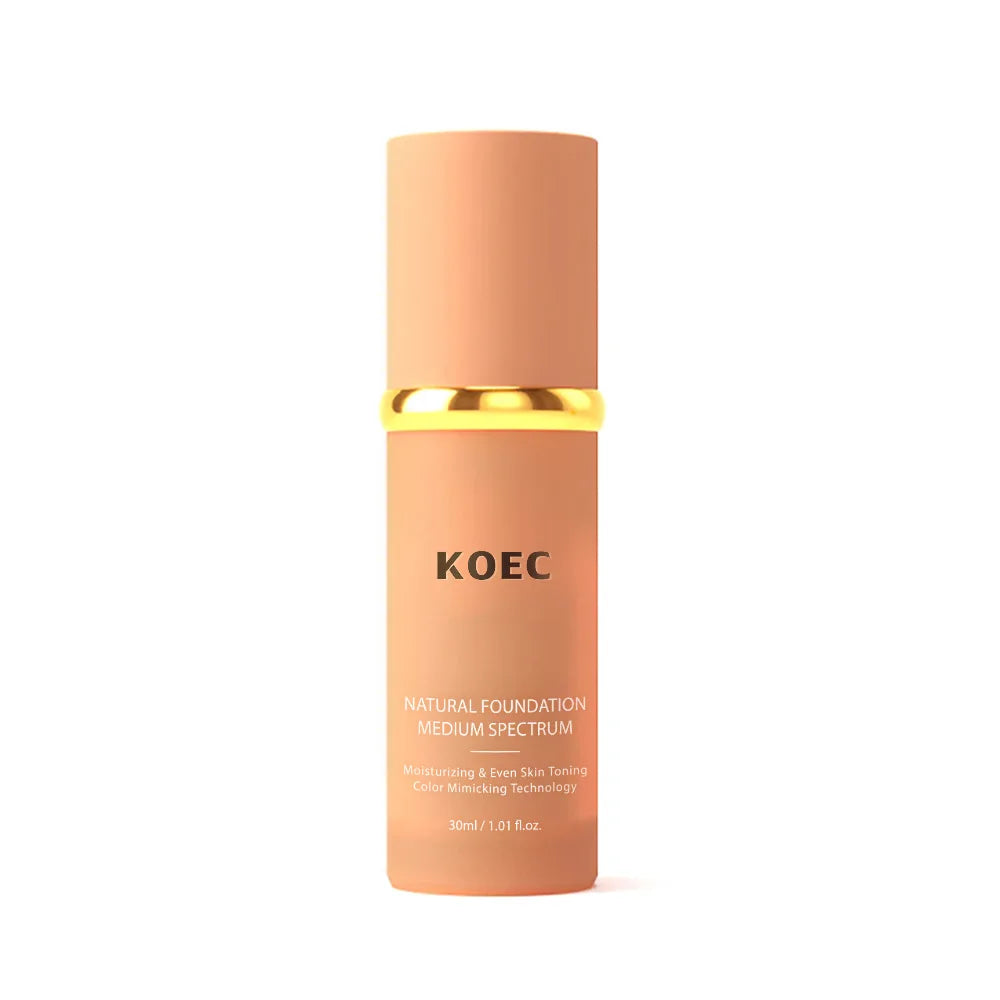 30ml KOEC Medium Spectrum Natural Foundation Moisturizing Even Skin Toning Color Mimicking Covering Shades Natural Mild Formula