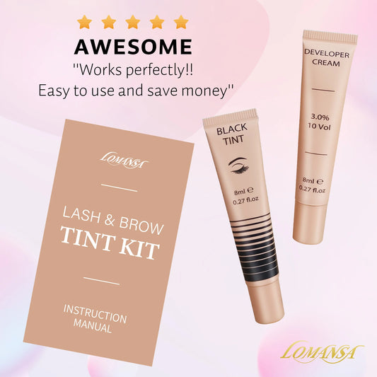 Lomans Korea Lash Color Kit Eyelash Color Set Black with Natural Effects Lasts 4 Weeks Easy to Use For Salon Lash Lift Tool