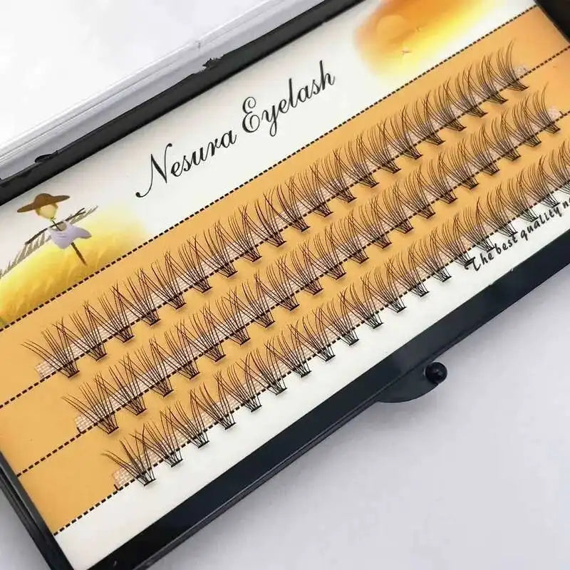 1Box/60 10D 20D 0.1/0.07Mm Thickness Individual Eyelash Extensions Eyelashes Cluster Lashes Natural False NESURA Bundles Naga