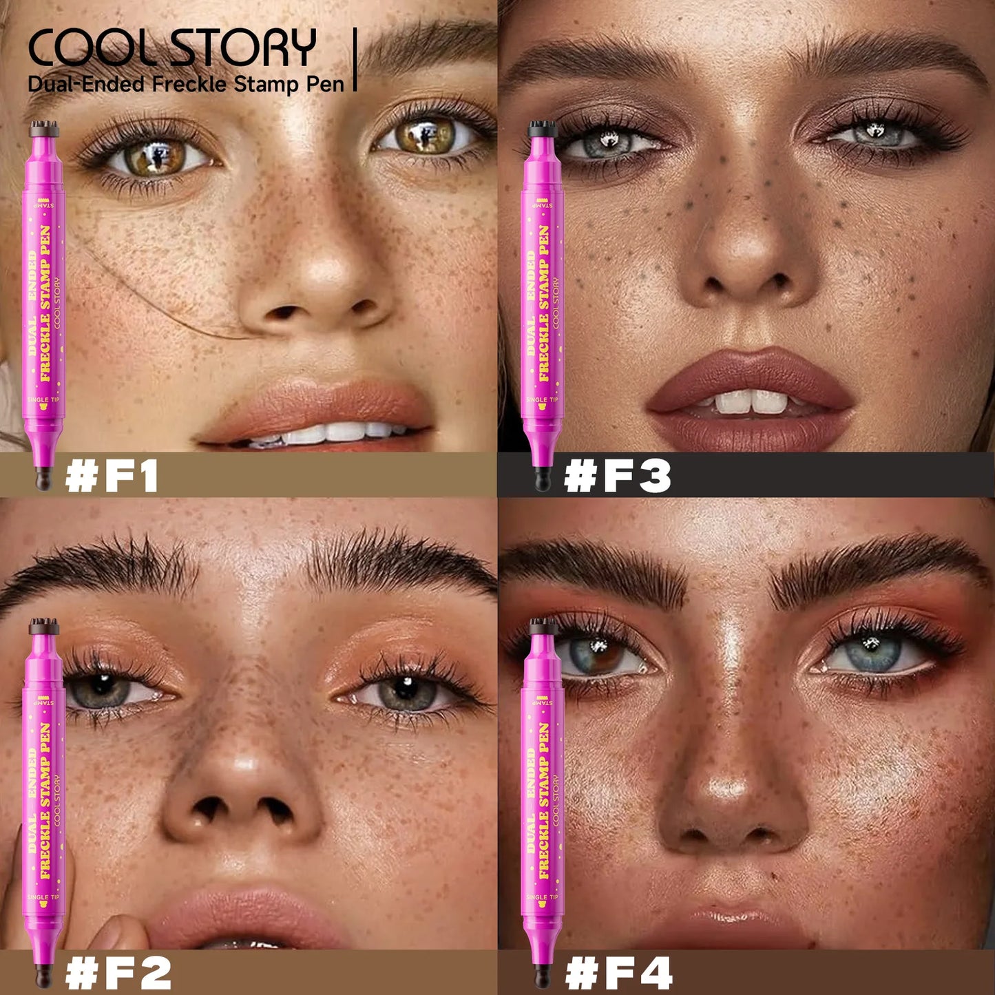 Double Eyeliner Freckles Pen All-in-One Natural Waterproof Lasting Seal Spot Pen Natural Simulation Concealer Pen Makeup Tools