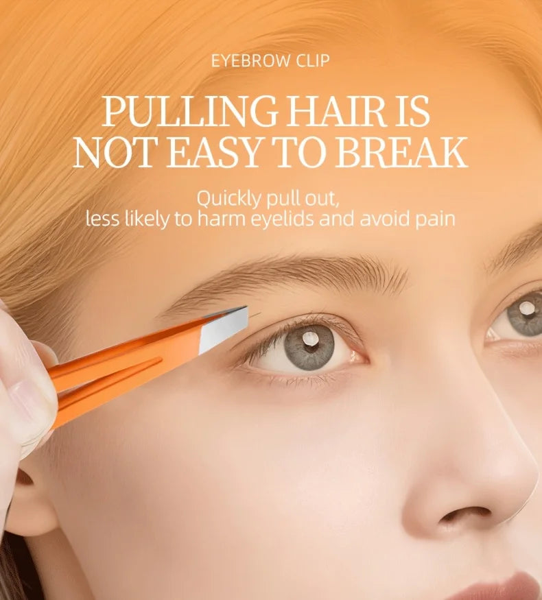 1pcs Colorful Stainless Steel Eyebrow Tweezer Colorful Hair Beauty Fine Hairs Puller Slanted Eye Brow Clips Removal Makeup Tools