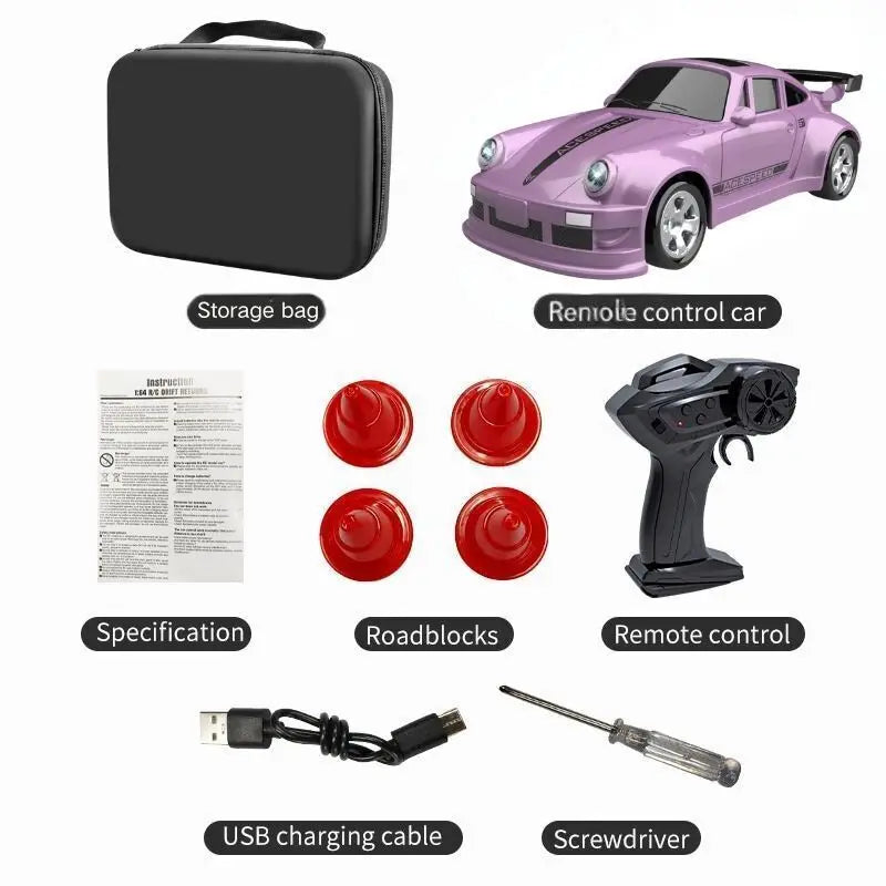 New Kf20 1: 64 Drift Rc Car Four Wheel Remote Control Car Racing Car Full Share Desktop Competition Toys Boys Perfect Gifts
