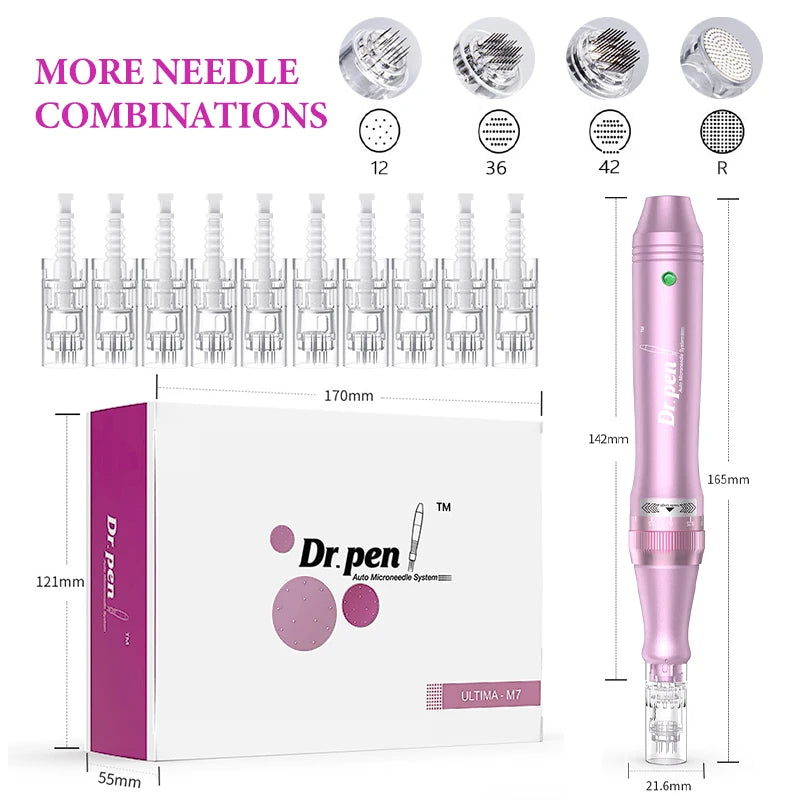 Electric Dr. Pen Ultima M7 Professional Derma Pen Nanoneedles Tatoo Machine 0.25mm Needle Skincare Tool SPA Care